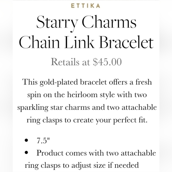 Ettika Starry Charms 18k Gold Plated Chain Link Bracelet - Picture 3 of 7